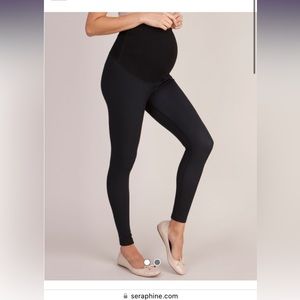Black Thermal Over Bump Maternity Leggings